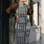 Women Daisy Black & White Elegant Stylish Dress