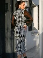 Women Daisy Black & White Elegant Stylish Dress - Image 2