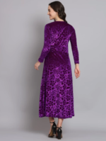 Women Velvet Elegant Party Wear Dress - Image 3