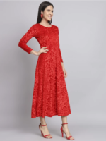 Women Velvet Elegant Party Wear Dress - Image 2