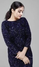 Women Sequin Zagmag Elegant Stylish Statement Dress - Image 3
