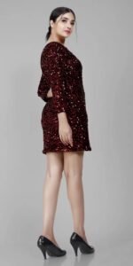 Women  Sequin Zagmag Elegant Stylish Statement Dress - Image 2