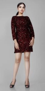Women  Sequin Zagmag Elegant Stylish Statement Dress - Image 4