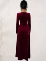 Woollen Velvet A-Line Midi Dress - Image 2